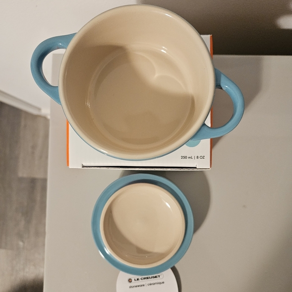 NIB Le Creuset Turquoise Mini Cocotte 10cm - Picture 6 of 16